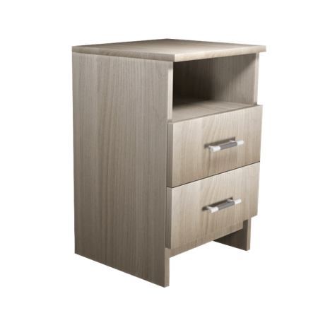 Тумба прикроватная №2 (2 ящика) (новые нап) (Шимо светлый)