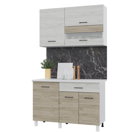 Кухня Тренд Trend 1200 ЛДСП (Крафт белый / крафт серый)