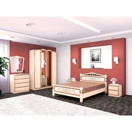 Виктория (ЛАК) комод 4ящ. (Макиато/Дуб Молочный с патиной)