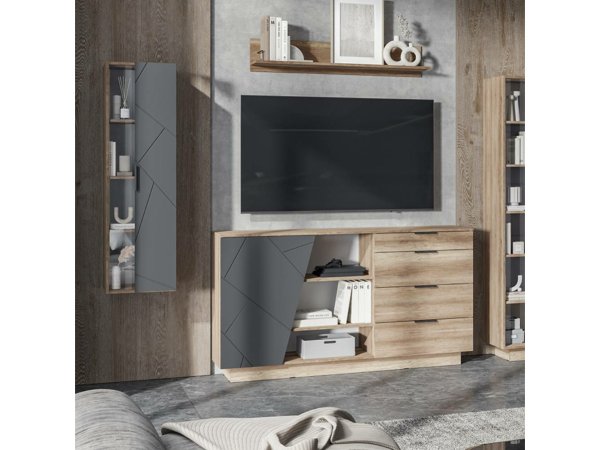 Даллас пенал ПН 02 (дуб каньон/софт графит) снято с производства