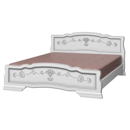 Карина-6 кровать 160х200 +металлокаркас + ножки (Белый жемчуг)