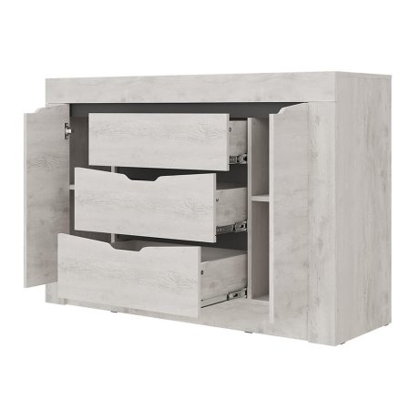 Леонардо комод КМ-12 (Бетон пайн светлый/графит)