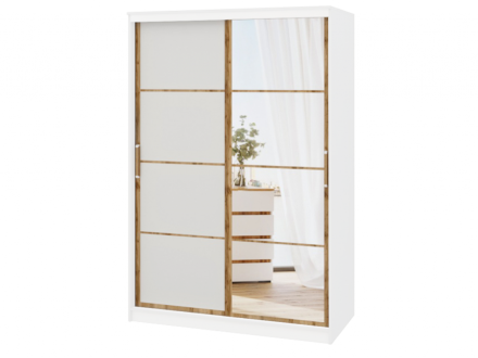 Шкаф-купе ПШ-2.9 Флагман (Дубай) 150 (белый жемчуг/дуб вотан)