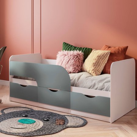 Кровать 0,9 м Стандарт КР-22 80х186 см (Белый/MF11)