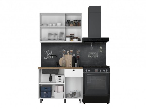 Кухня Ева 1,0м Белый (дуб классический)