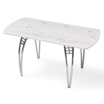 Стол "Бискайская сосна" раздвижной с фотопечатью (1500*700/400) стекло 4мм+лдсп 22мм кромка-белый