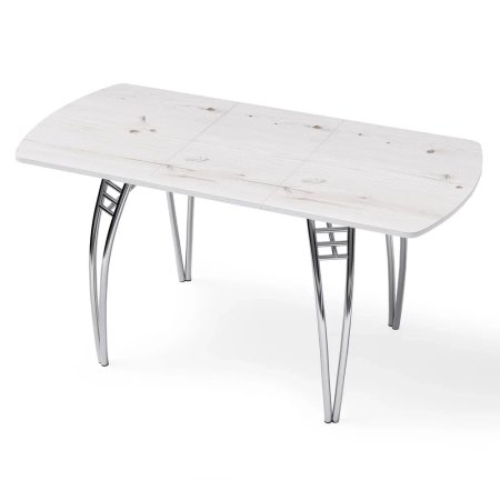 Стол "Бискайская сосна" раздвижной с фотопечатью (1500*700/400) стекло 4мм+лдсп 22мм кромка-белый