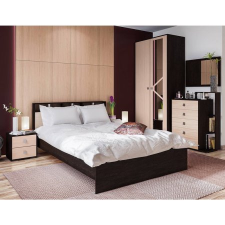 Кровать Ненси-2 160х200 (венге/дуб молочный) без настила