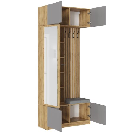 Бостон прихожая ЦС (Дуб крафт золотой/Шифер серый)