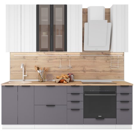 Модульная кухня Норд Stoun (Н - высокие ящики) (софт даймонд/софт смок)