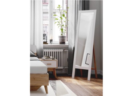 Калгари спальня зеркало напольное (Дуб натуральный светлый / Белый матовый)