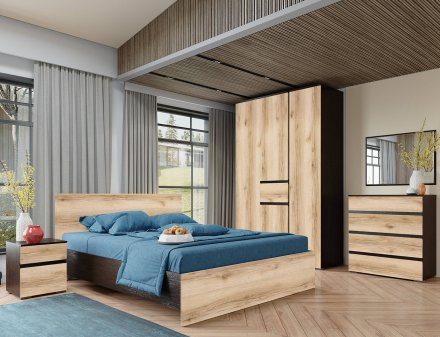 Спальня Плейона комплект 2 (венге/дуб делано)