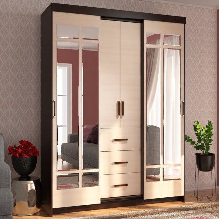 Комфорт 6 М шкаф-купе (Венге/Дуб молочный)