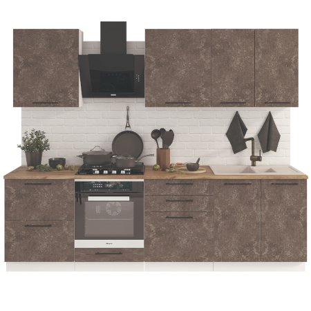 Модульная кухня Нувель (Бетон коричневый)