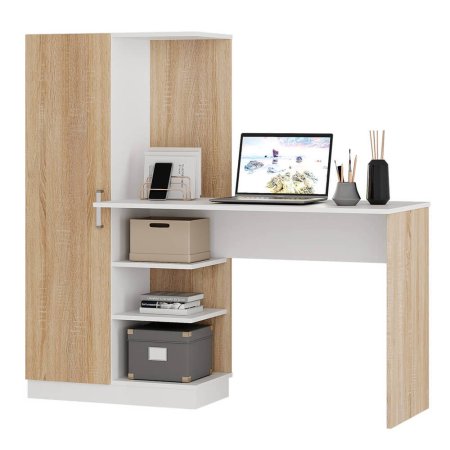 Стол компьютерный Бейсик (Сонома/Белый)