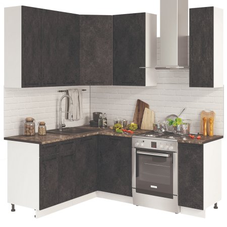 Модульная кухня Нувель (Бетон черный)