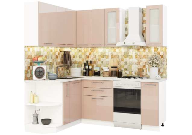 Модульная кухня Олива глянец (Глянец кофе с молоком)