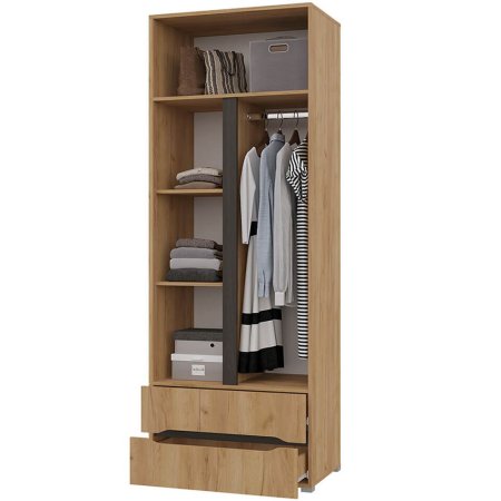 Вега шкаф 2 ств + зеркало 1шт (Дуб крафт золотой)