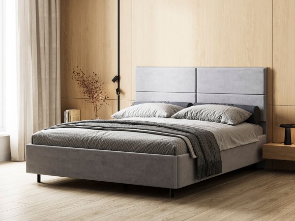 Кровать Мелоди КР03-160 + ортопедическое основание (Серый)