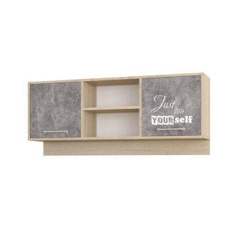 Колибри навесная секция Лофт (дуб сонома/ателье светлое+акрил белый)