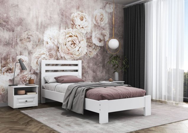 Вероника кровать 90х200 + металлокаркас + комплект ножек (Белый античный)