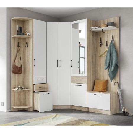 Денвер пенал с пуфиком (сонома/Белый)