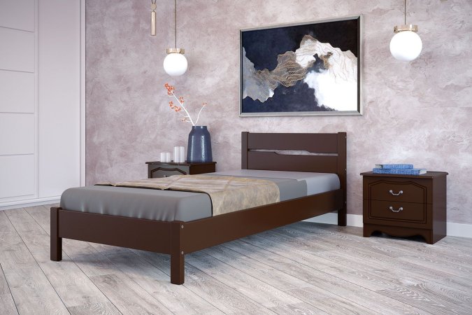 Вероника-5 кровать 90х200 + металлокаркас + комплект ножек (Орех)