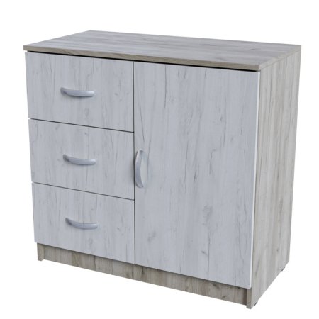 Басса комод КМ 553-М 3 ящика 1 створка (Крафт белый / крафт серый)