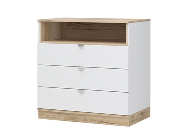Юкки КМ 3Я 900 Комод 3 ящика (Белый / Дуб делано)