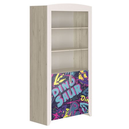 Буква Шкаф детский открытый детский (Крафт белый/ Фотопечать Дино)