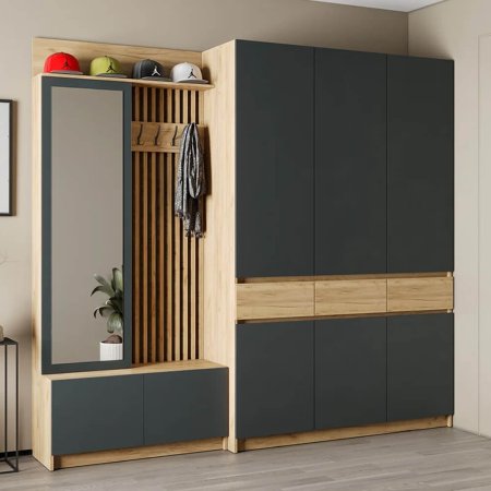 Стоуби шкаф ШК-1500 (дуб крафт золотой/серый графит)