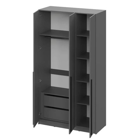 Берген шкаф ШК-1200 3 ств. (Графит)