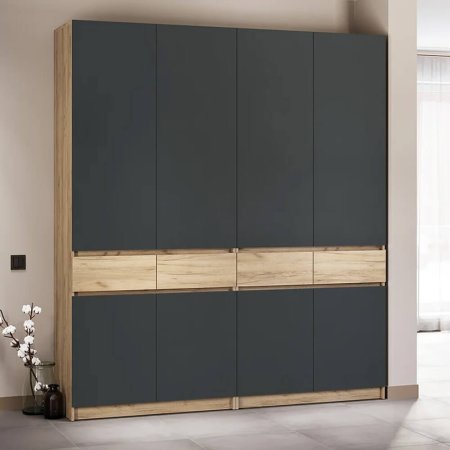 Стоуби шкаф ШК-2000 (дуб крафт золотой/серый графит)