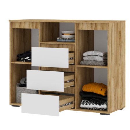 Хелен комод КМ 01 1202 (Крафт золотой/Белый)