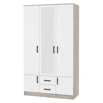 Ронда шкаф ШК-3 3 ств. (Дуб крафт серый/белый)