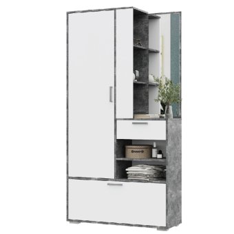 Денвер Прихожая (ателье светлый/ белый шагрень)