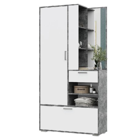 Денвер Прихожая (ателье светлый/ белый шагрень)