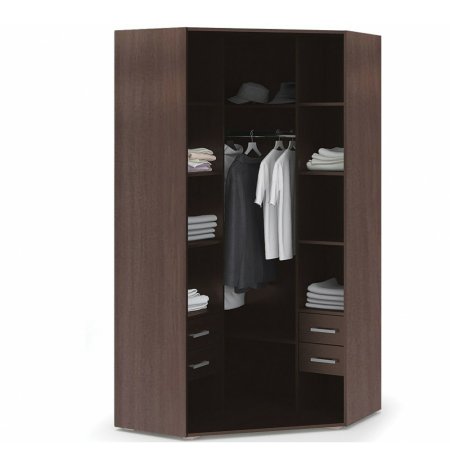 Вегас шкаф угловой двухстворчатый снято с производства (Венге/Белый глянец)