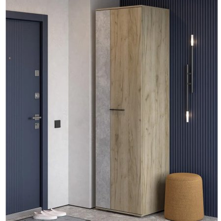 Бостон шкаф ШК-600 (дуб крафт серый/бетонный камень)