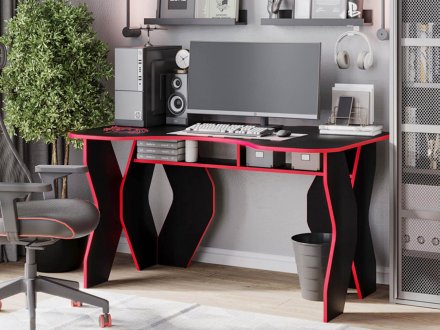Компьютерный стол КЛ 9.0 (черный/красный)