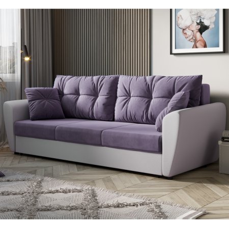 Диван Бостон НПБ (Белая кожа / L-010)