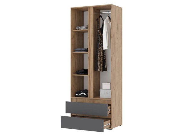 Хелен шкаф ШК 01 2 ств (Дуб крафт золотой/Графит)