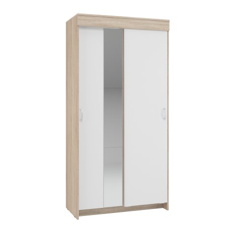 Шкаф-купе Бассо 1,0 м + 1 шт зеркало (Сонома/Белый)