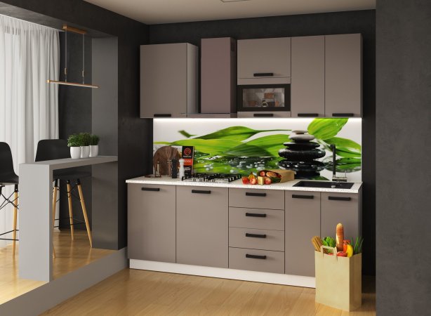 Модульная кухня Осло (Карбон латте)