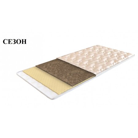 Наматрасник Сезон h=50 мм  (кокосовая койра - 10 мм, латекс - 20 мм) (чехол жаккард)
