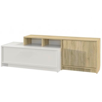 Эдем-1 Секция №25 тумба под тв с выступом (Дуб сонома / Белый жемчуг )
