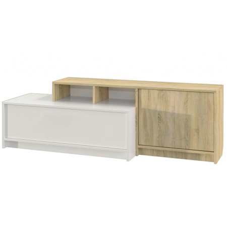 Эдем-1 Секция №25 тумба под тв с выступом (Дуб сонома / Белый жемчуг )