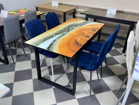 Стол SAEN №5 прямая вставка 1100х700 (фотопечать Т 12/черный муар)