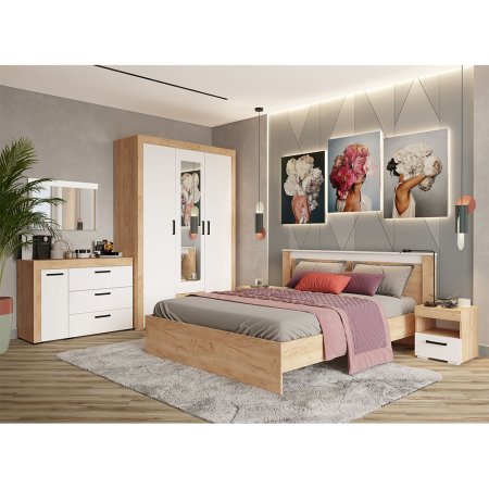 Адель тумба прикроватная (Крафт золотой/Белый)