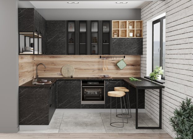 Модульная кухня Ройс (Гранит Оникс)